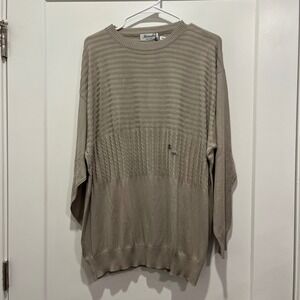Marcello Made In Italy Lanerossi Fine Yarns Crewneck Sweater Tan XXL NWT